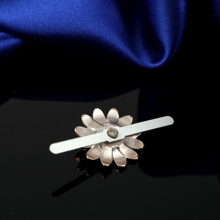 Декоративный элемент на прокол "Цветок", 3 х 2см, 5 пар, цвет золотой