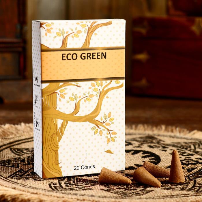Конусы ECO GREEN (набор 20 шт) Зелёный чай благовония конусы зелёный чай 20 шт