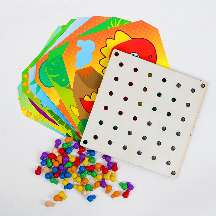 Игрушка-мозаика с шаблонами "Парк динозавров" (в наборе 8 картинок)