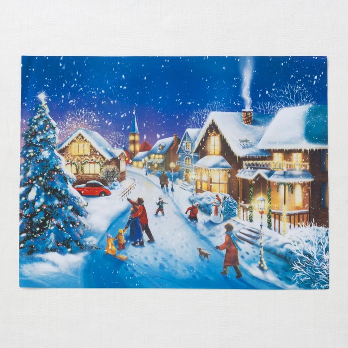 Салфетка на стол "Новогодний город" 30х40см, 100% п/э, оксфорд 420 г/м2