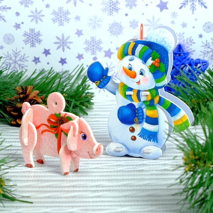 Набор 3D-конструкторов «С Новым годом», 5 шт.