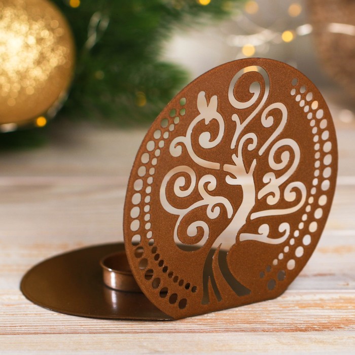 Подсвечник сувенирный Индия &quot;Круг дерево&quot;