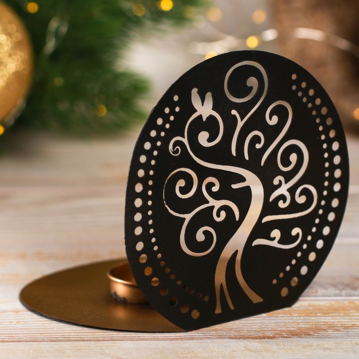 Подсвечник сувенирный Индия &quot;Круг дерево&quot;