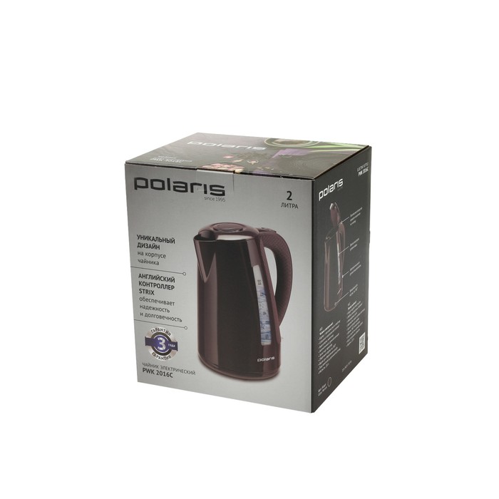Чайник электрический Polaris PWK 2016С, 2000 Вт, 2 л, бордовый
