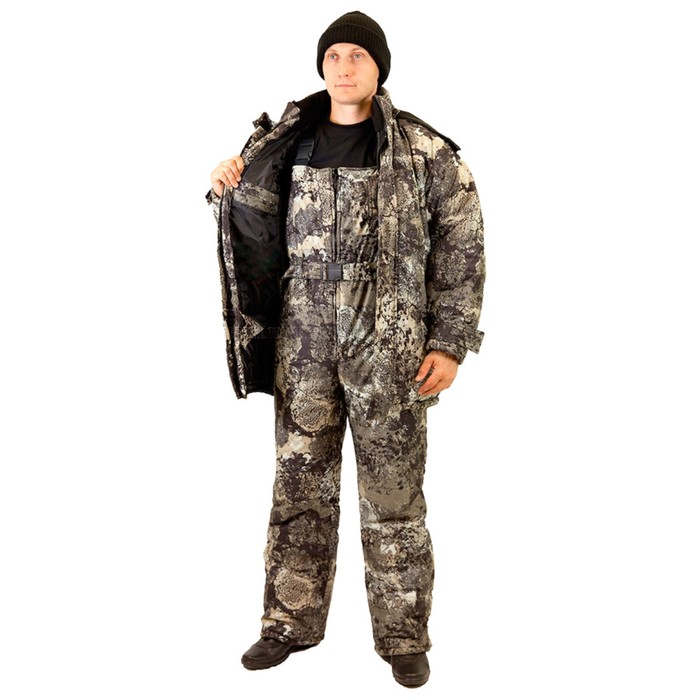 Костюм "ТАЙГА", cерая глина, с подогревом RedLaika, 48-50, р 170-176, 8-30 ч, ДУ, 6000 мАч