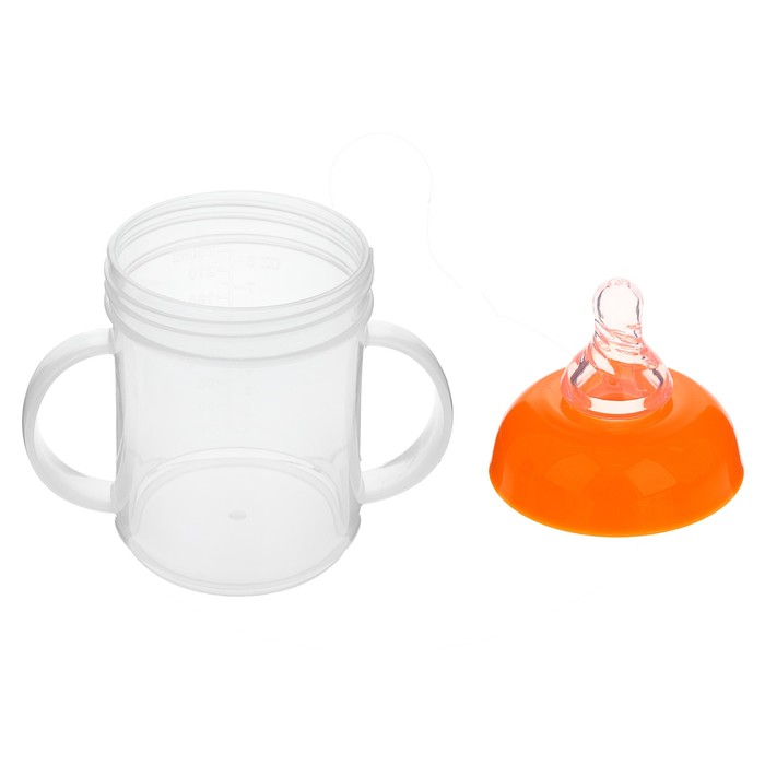 Бутылочка-поильник для кормления 2 в 1, 230 мл, от 0 мес., две соски в комплекте, цвета МИКС