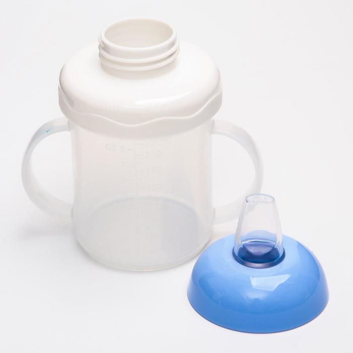 Бутылочка-поильник для кормления 2 в 1, 230 мл, от 0 мес., две соски в комплекте, цвета МИКС