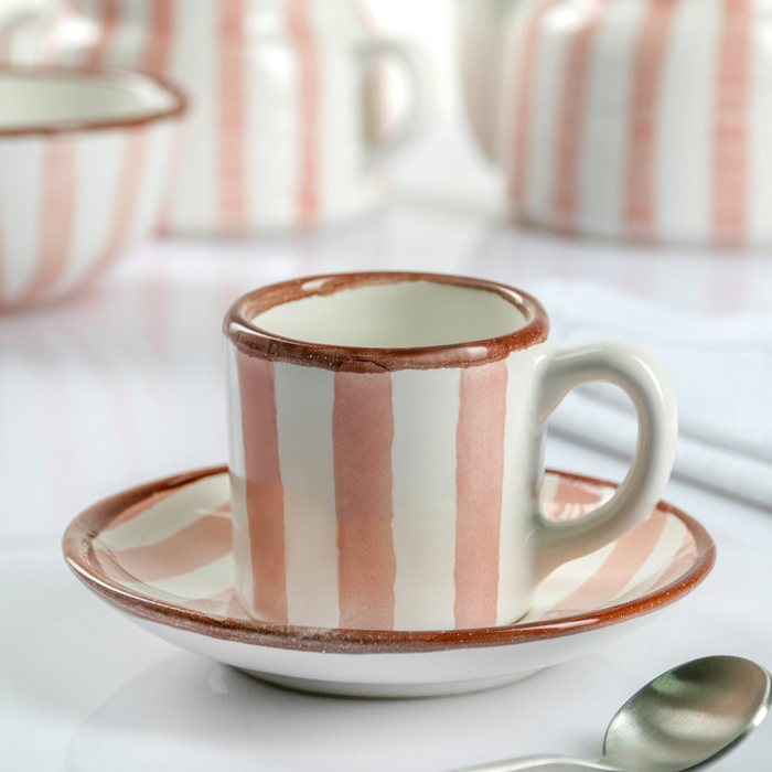 Кофейная пара 100 мл "Страйп розовый"