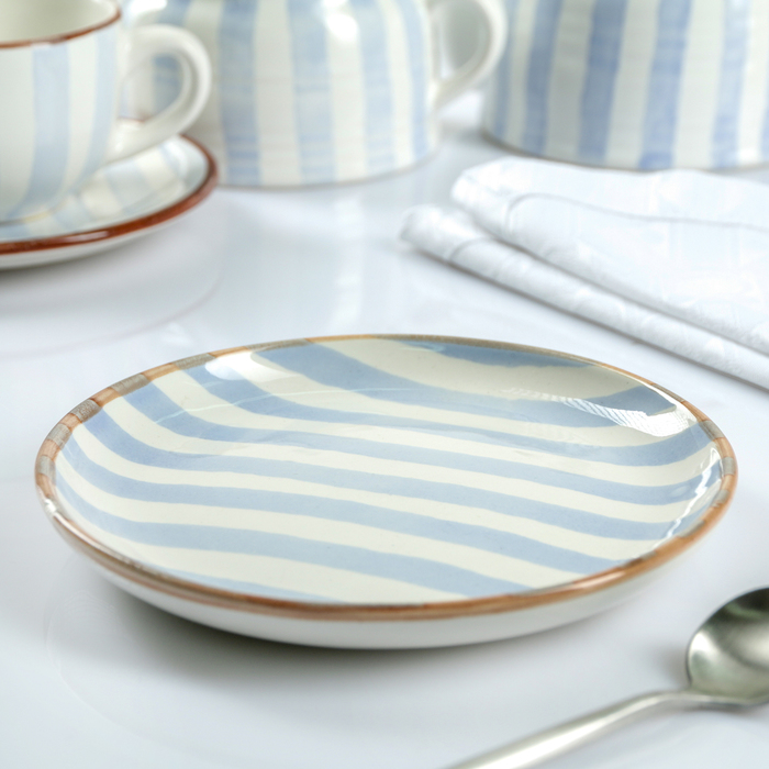 Тарелка 15 см "Страйп синий"