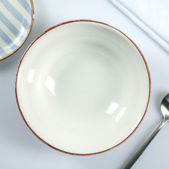 Тарелка глубокая 20 см "Страйп синий", 500 мл