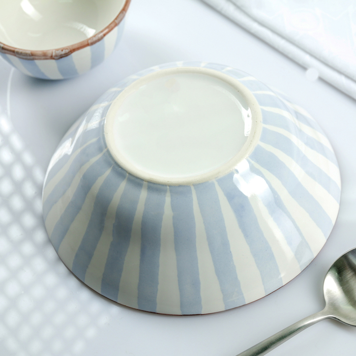 Тарелка глубокая 20 см "Страйп синий", 500 мл