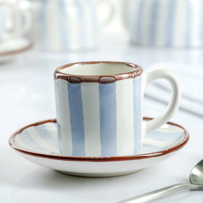 Кофейная пара 100 мл "Страйп синий"