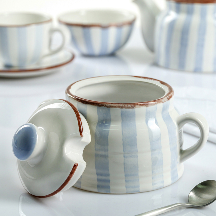 Сахарница 500 мл "Страйп синий"