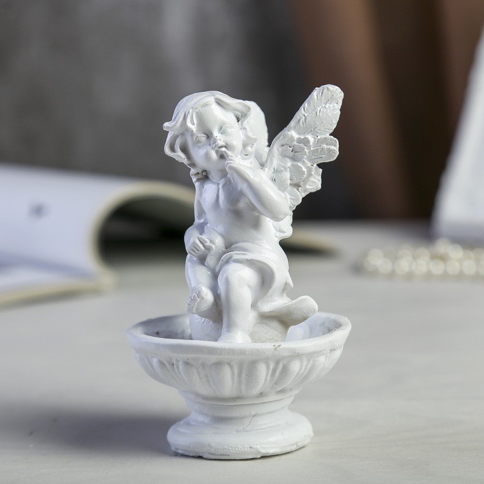 Сувенир полистоун "Белоснежный ангел в фонтане" МИКС 12,7х7х7 см