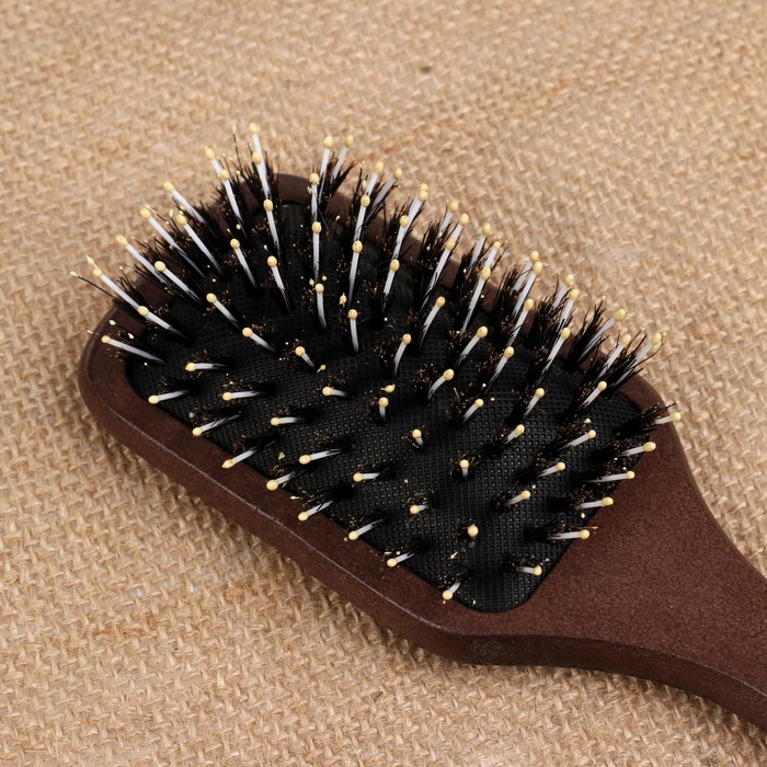 Расчёска-щётка, прямоугольная, широкая, деревянная