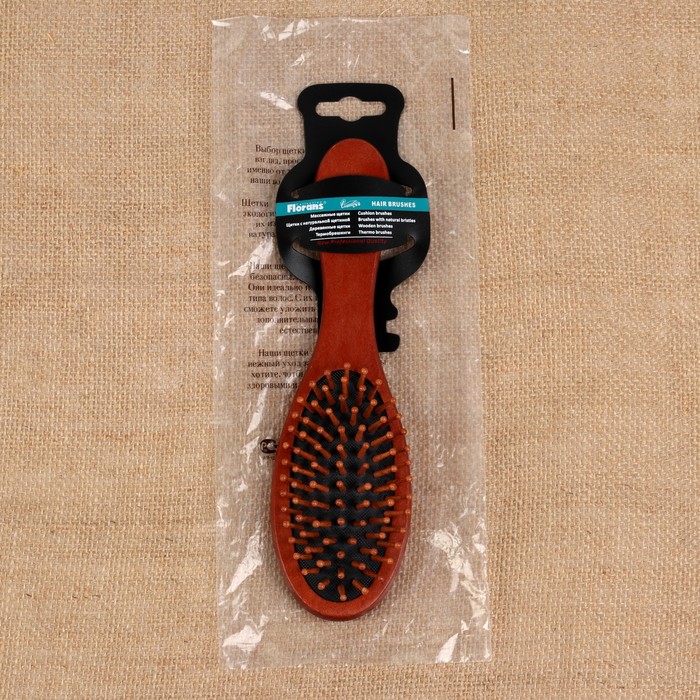 Расчёска массажная, овальная, деревянная