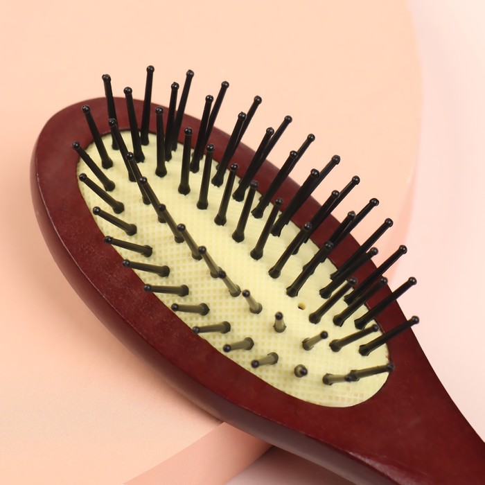 Расчёска массажная, овальная, деревянная