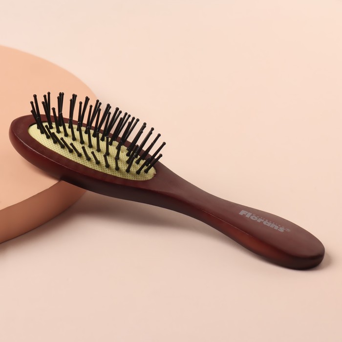 Расчёска массажная, овальная, деревянная