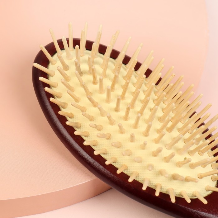 Расчёска массажная, овальная, деревянная
