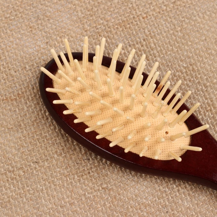 Расчёска массажная, овальная, деревянная