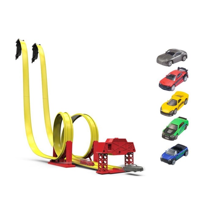 Игрушка "Двойной трек", с хронографом, 5 машинок