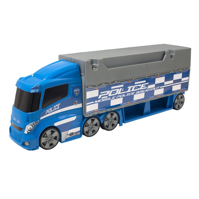 Игрушка "Полицейский грузовик-трек", с двумя машинками и вертолетом