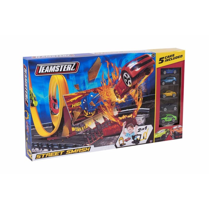 Игрушка Teamsterz "Трек-уличный удар", пять машинок