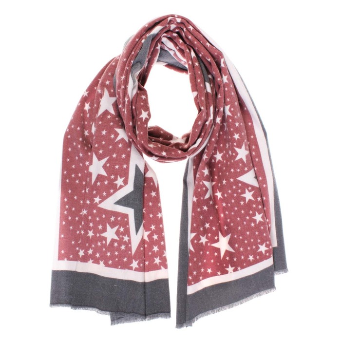 Палантин жен, 185х68 см, цвет серый