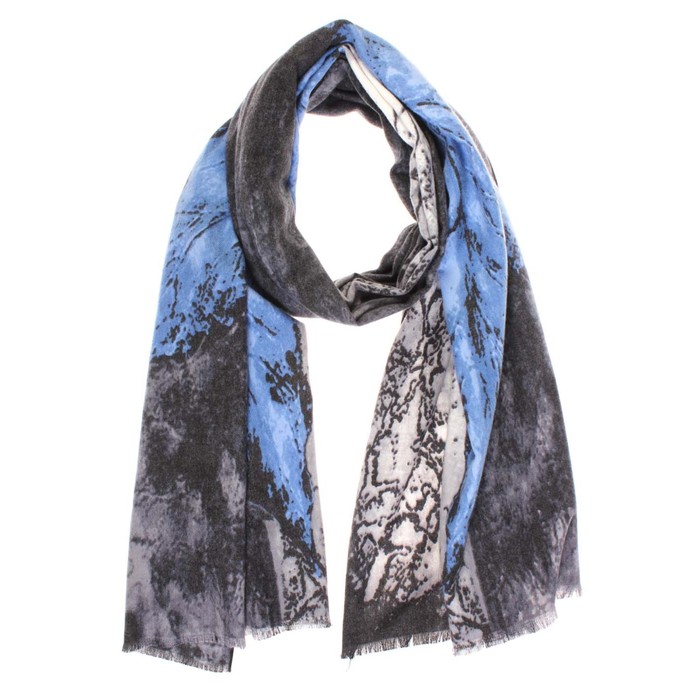 Палантин жен, 185х68 см, цвет серый