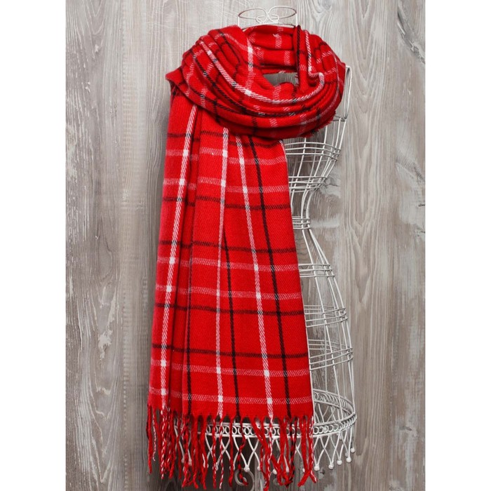 Палантин жен, 180х70 см, цвет красный