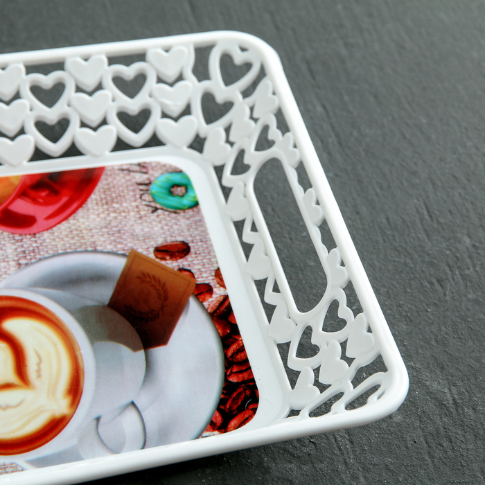 Поднос прямоугольный 29,5х21х3,5 см, "Фламинго" Цвета МИКС