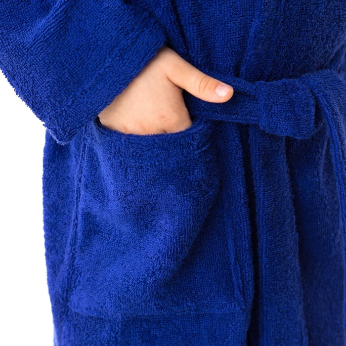 Халат махровый детский Рыцарь, размер 28, цвет синий, 340 г/м² хл. 100% с AIRO