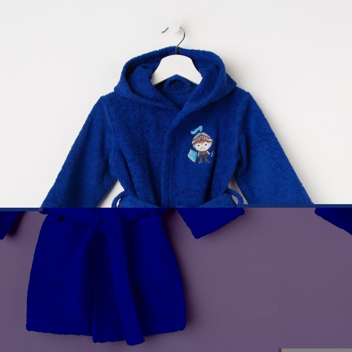 Халат махровый детский Рыцарь, размер 30, цвет синий, 340 г/м² хл. 100% с AIRO