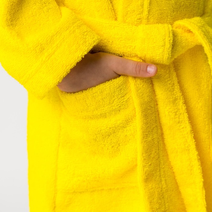 Халат махровый детский Динозаврик, размер 28, цвет жёлтый, 340 г/м² хл. 100% с AIRO