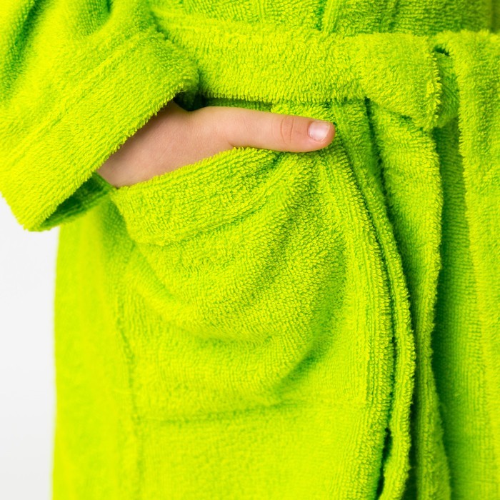 Халат махровый детский Пришелец, размер 32, цвет салатовый, 340 г/м² хл. 100% с AIRO