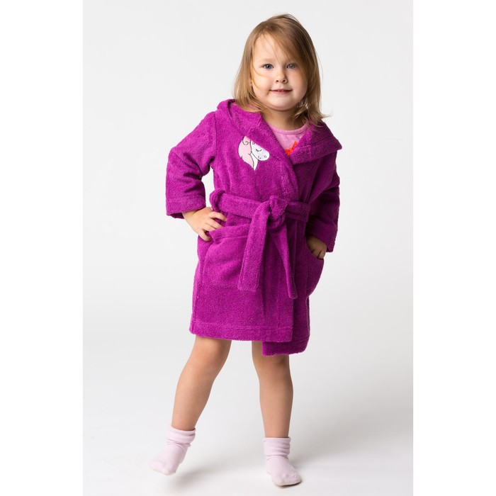 Халат махровый детский Лошадка, размер 32, цвет Розовый, 340 г/м² хл. 100% с AIRO