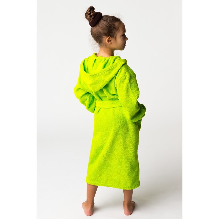 Халат махровый детский Кактус, размер 34, цвет салатовый, 340 г/м² хл. 100% с AIRO