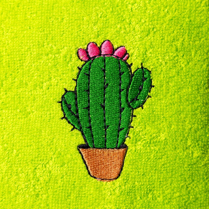 Халат махровый детский Кактус, размер 34, цвет салатовый, 340 г/м² хл. 100% с AIRO