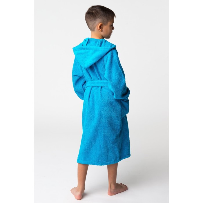 Халат махровый детский Победитель, размер 34, цвет морской, 340 г/м² хл. 100% с AIRO