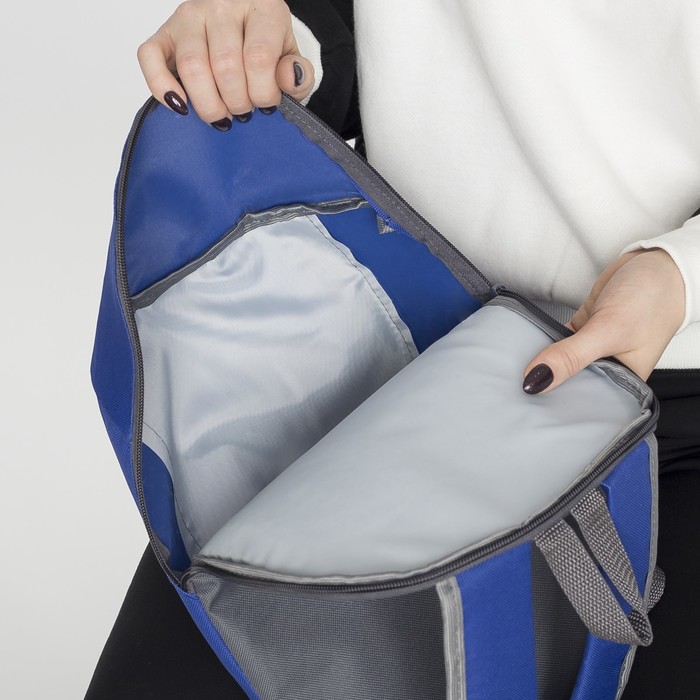 Рюкзак молод "СПОРТ-1", 25*16*40, отдел на молнии, 2н/кармана, синий/серый