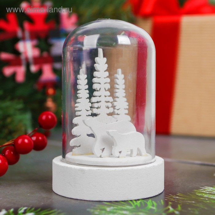 Новогодний сувенир с подсветкой «Зимние мишки» новогодний сувенир с подсветкой зимние мишки