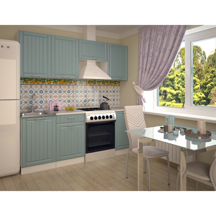 Кухонный гарнитур 2100, 2100х453х2170, Тополь скай прованс