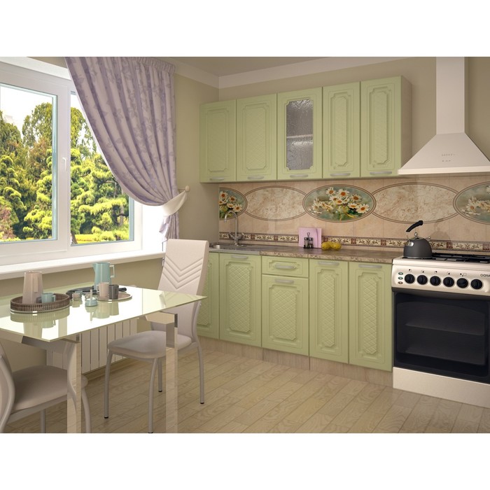 Кухонный гарнитур 1800, 1800х453х2170, Венге фисташка сорренто