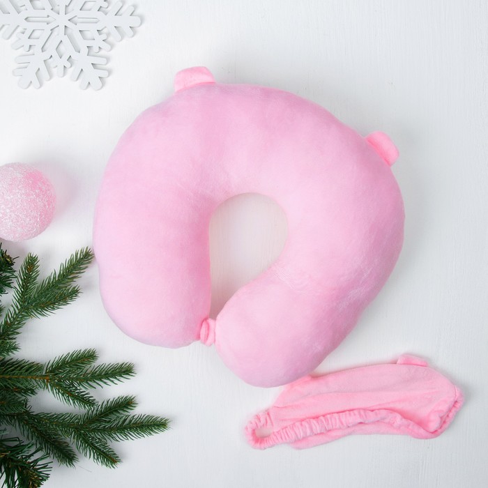 Антистресс-подголовник "Хрюша" с маской