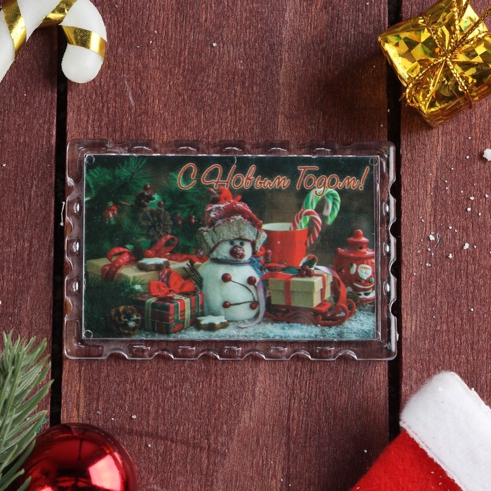 Магнит акриловый "С Новым годом! Новогодние прелести" (набор 6 шт)