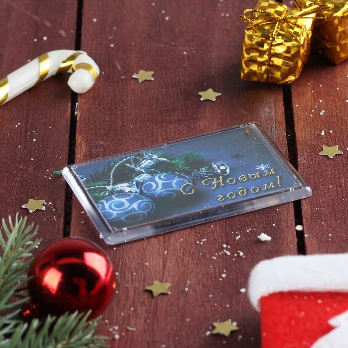 Магнит акриловый "С Новым годом! Новогодняя композиция" 7,5х5,2 см
