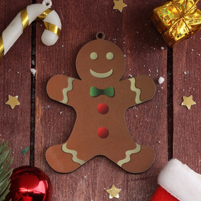 Подвеска для декора "Дед Мороз и друзья" (набор 6 шт) 6х5 см