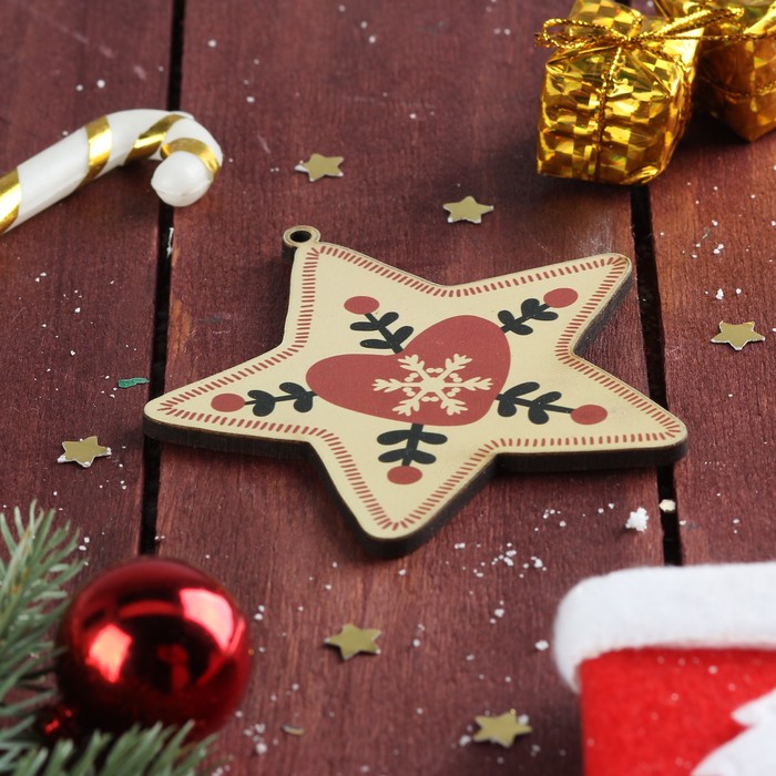 Подвеска для декора "Ёлочные украшения" (набор 6 шт) 6х5 см