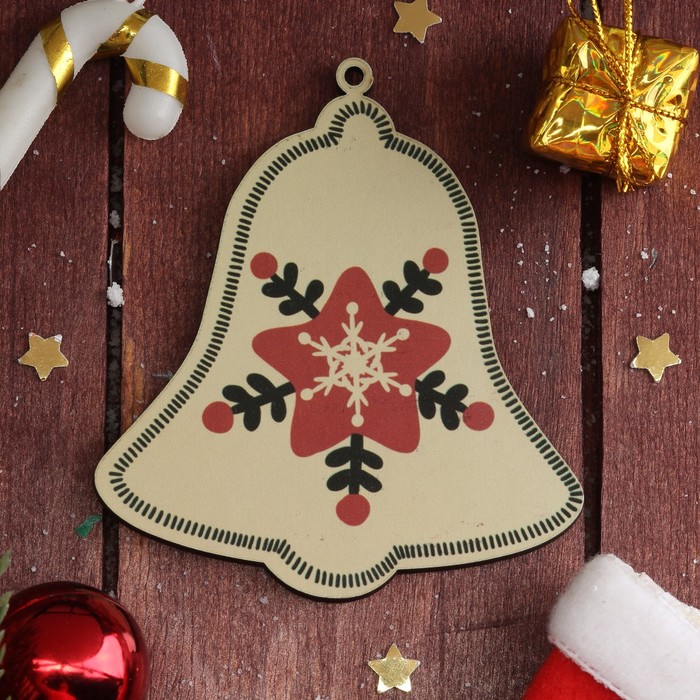 Подвеска для декора "Ёлочные украшения" (набор 6 шт) 6х5 см