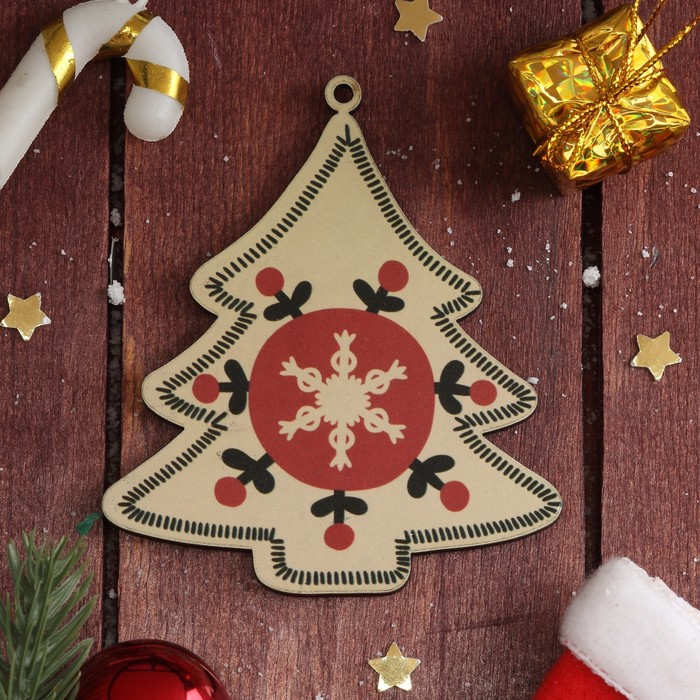 Подвеска для декора "Ёлочные украшения" (набор 6 шт) 6х5 см